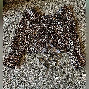 nasty gal leopard print long sleeve top